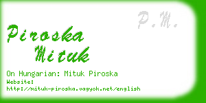 piroska mituk business card